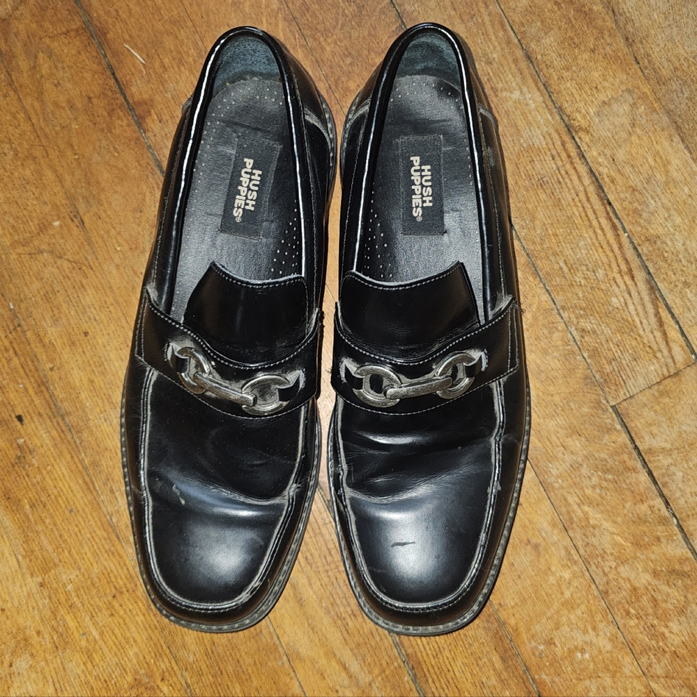 Hush Puppies Men's Glossy Black Slip-Ons